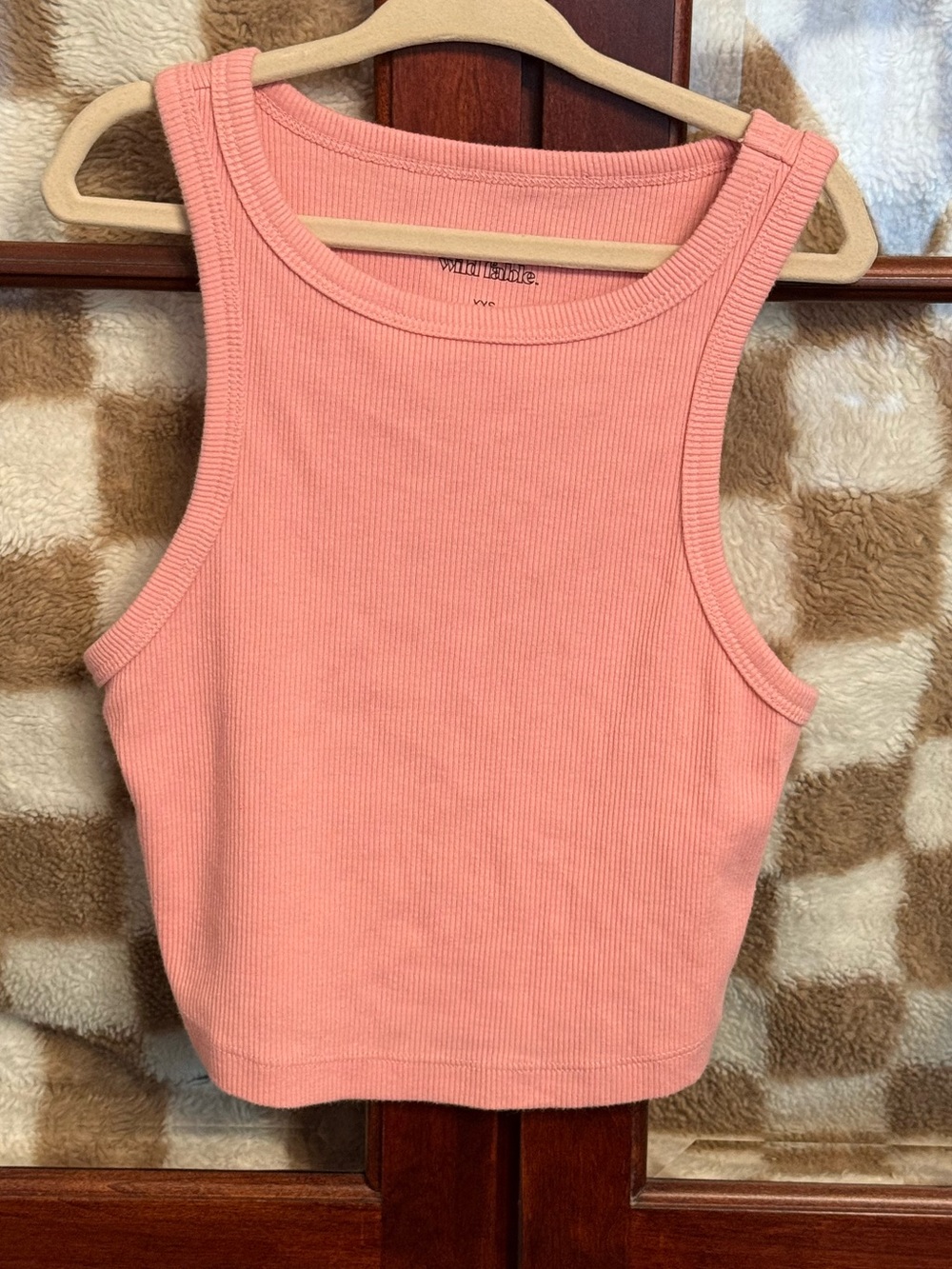 wild fable Coral Pink Ribbed Cropped Tank